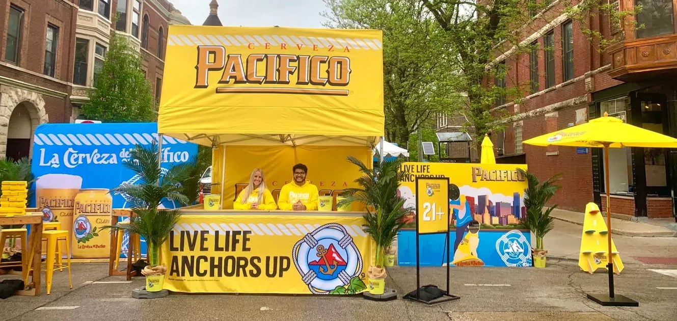 10x10 MONARCHSTOREFRONT for Pacifico with 8x10 Media Wall