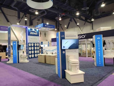 20x40 exhibit booth for Bemis  at 2023 KBIS show