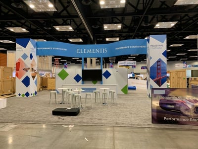 40x40 trade show booth for Elementis