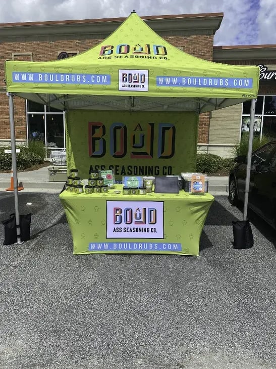 Bould Ass Seasoning Product Sampling Tent