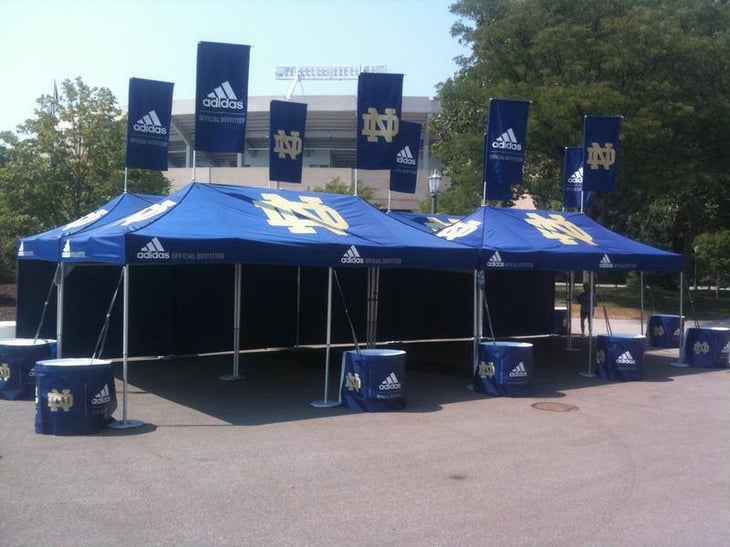 Notre Dame Custom Tents for Pop-Up Event