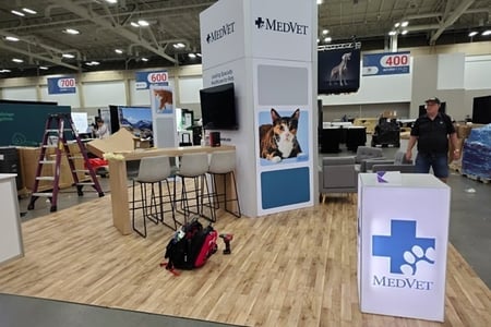 Custom trade show booth for MedVet at the ACVIM 2025 show
