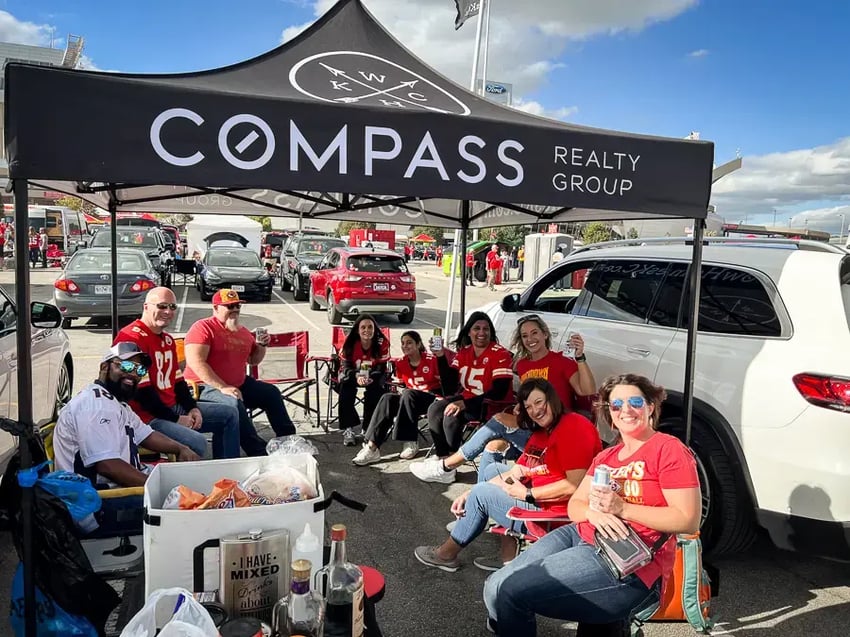 A real estate team uses their mightyTENTS for advertising at football tailgates.