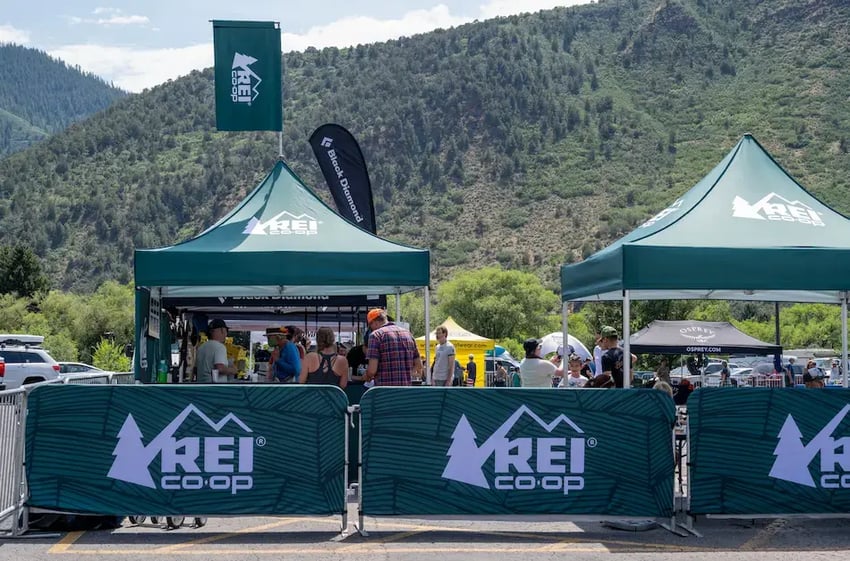 A pair of custom, American-made pop-up tents for REI.