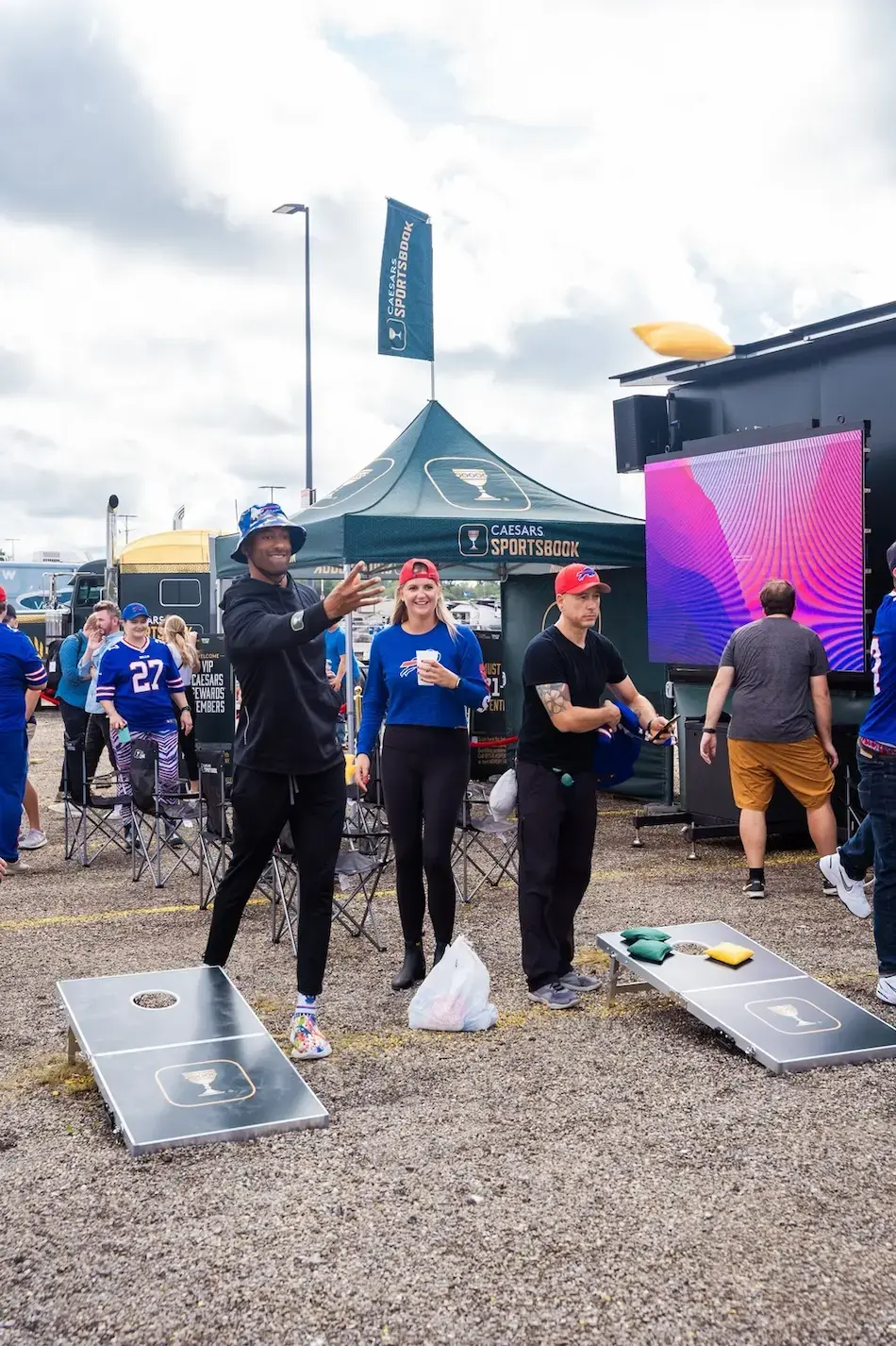 Caesars Sportsbook Fan Experience with 10x10 MONARCHTENT and cornhole