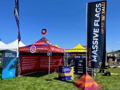 TentCraft 2023 Sea Otter Classic Setup With Lollipop and On-tent Rigid Signs