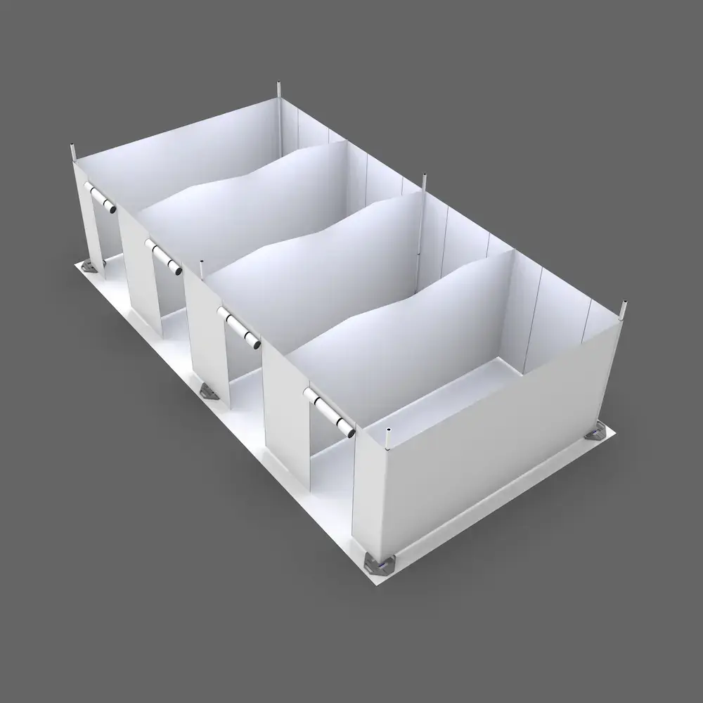 inside view of spacious, four-room medical hospital tent for coronavirus treatment