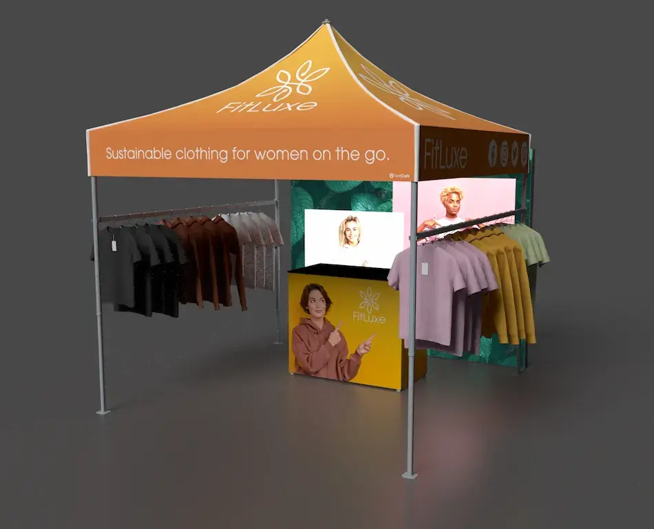 trade show tent display with backlit SEG