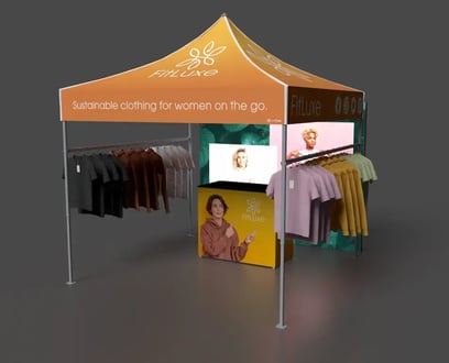 trade show tent display with backlit SEG