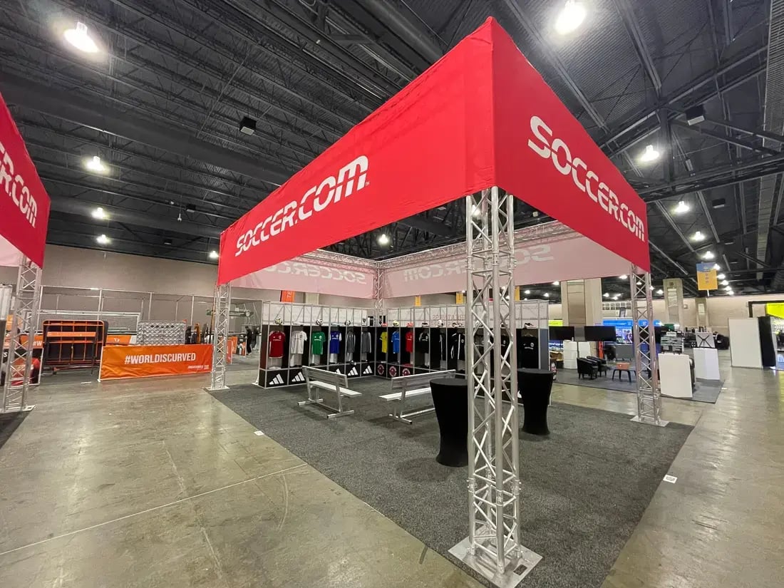 trade show truss for Soccer.com