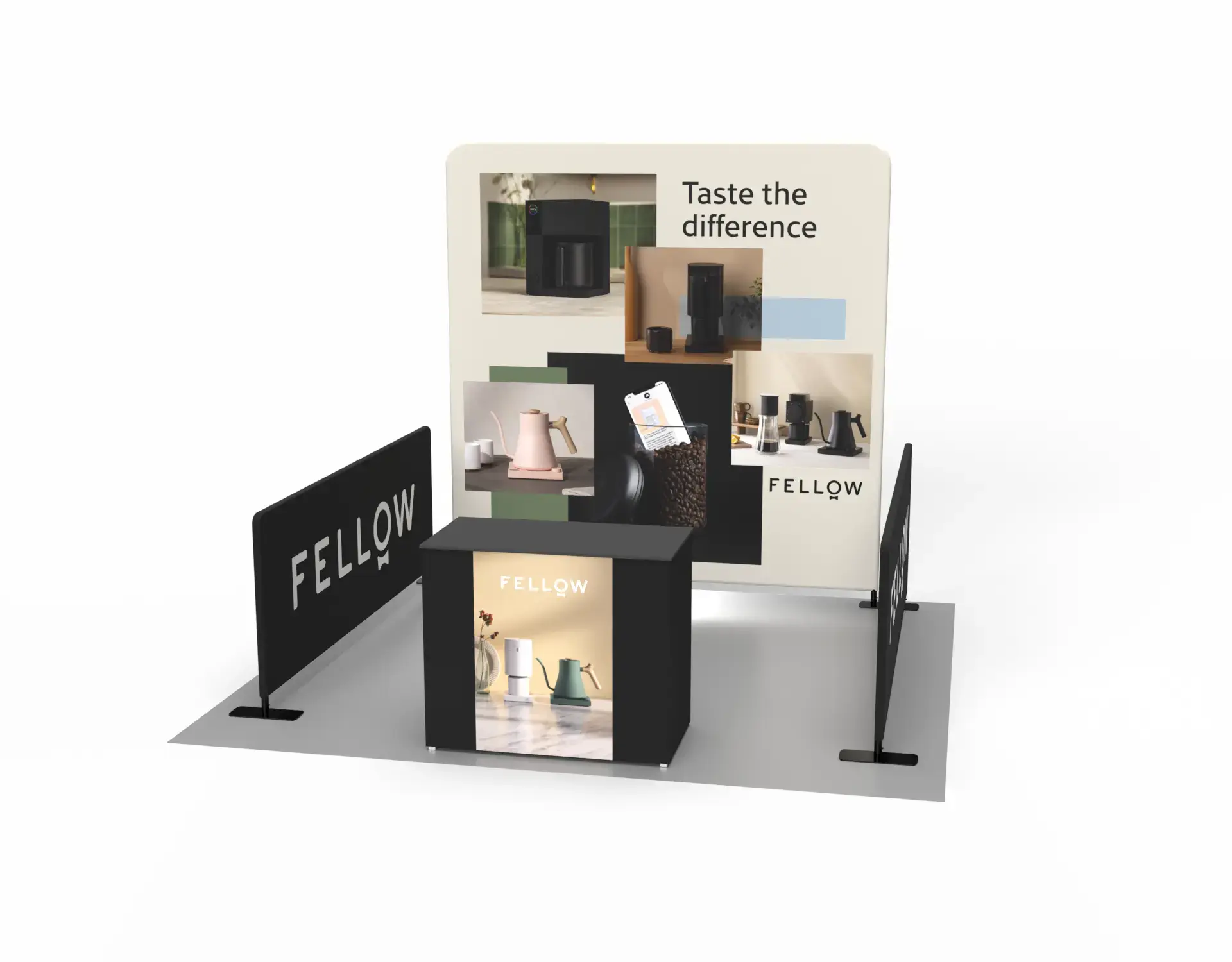 Indoor event activation for Fellowship coffee brand using modular backdrops