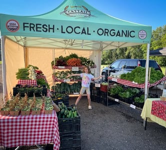 cattail organics farmers market tent