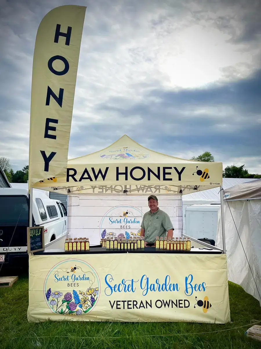 Raw Honey farmers market tent