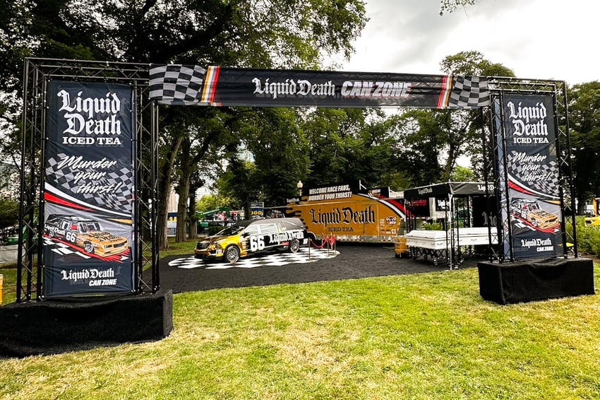 Liquid Death Nascar Truss Entrance