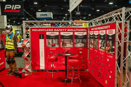 Trade show booth for Milwaukee Tool featuring a custom truss display